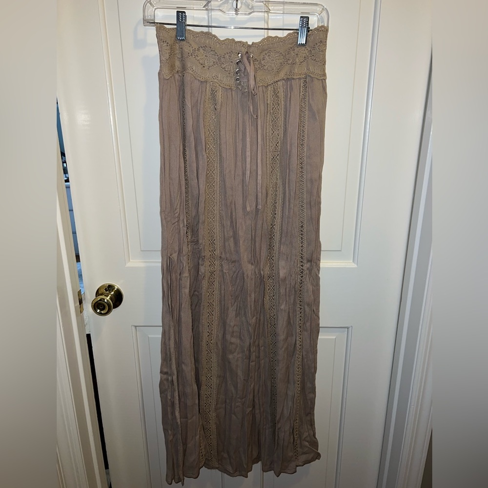 OneTheLand tan maxi skirt, size M, worn once.